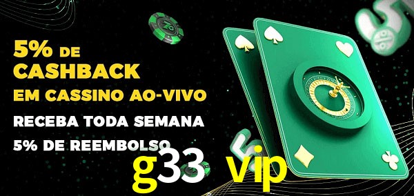 Promoções do cassino ao Vivo g33 vip